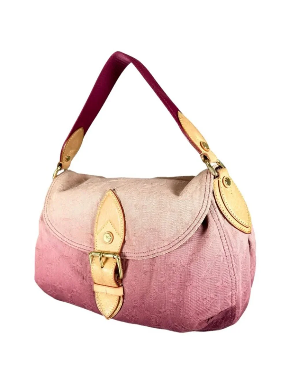 Louis Vuitton Sunray Handbag Monogram Denim Pink